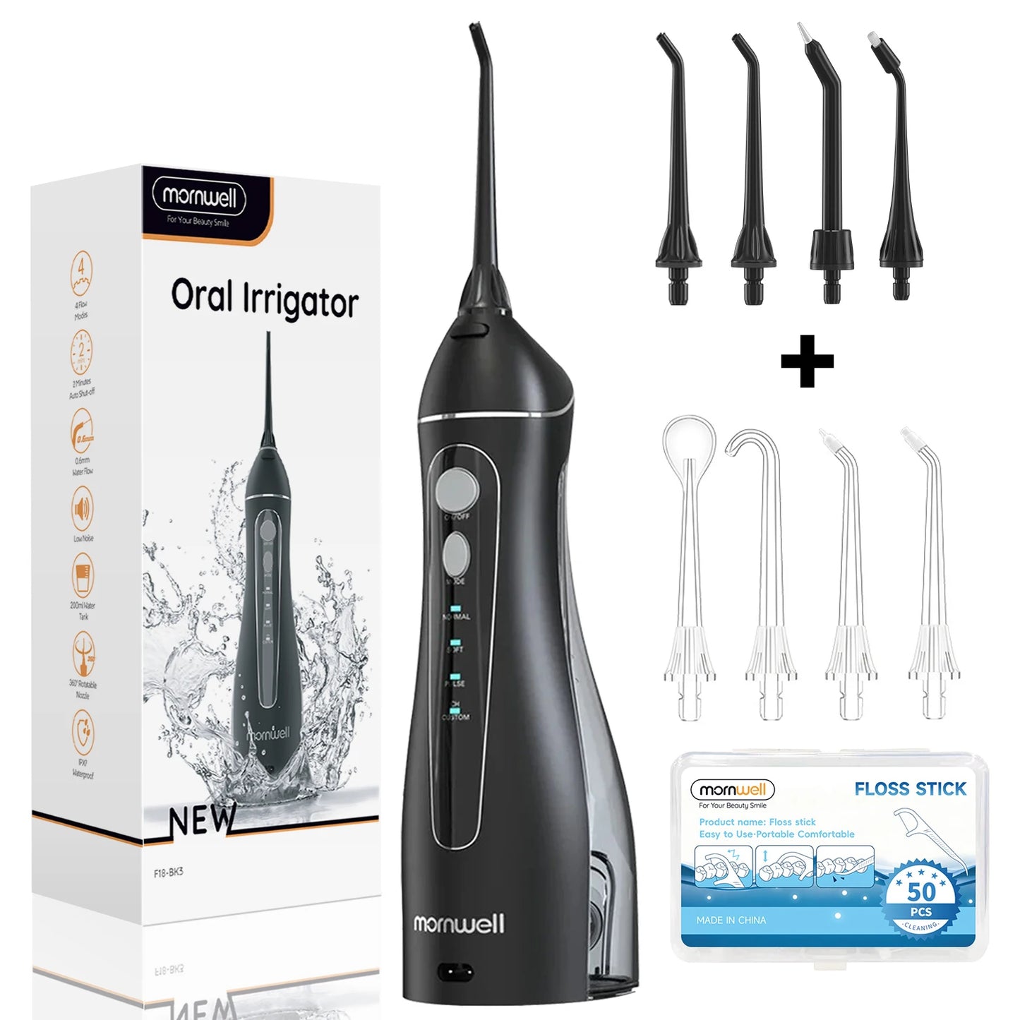 Cordless Water Flosser – 4 Modes, USB Rechargeable, IPX7 Waterproof